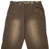 Raiders Baggy Carpenter Shorts - 38W 15L Brown Cotton