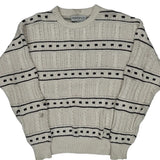 Unbranded Striped Sweater - Medium Cream Cotton
