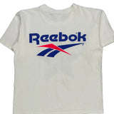 Single Stitch Reebok Graphic T-Shirt - Small White Cotton
