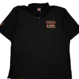 Harley Davidson Graphic Polo Shirt - 2XL Black Cotton Blend