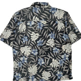Op Floral Hawaiian Shirt - Large Black Cotton