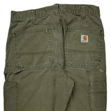 Carhartt Double Knee Carpenter Pants - 30W 31L Green Cotton