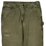 Carhartt Double Knee Carpenter Pants - 32W 29L Green Cotton