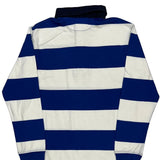 Age 8-9 Polo By Ralph Lauren Striped Rugby Shirt - Medium Blue Cotton