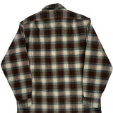 Pendleton Checked Flannel Shirt - Large Brown Virgin Wool