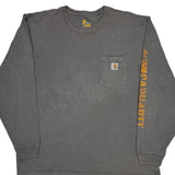 Carhartt Spellout Long Sleeve T-Shirt - XL Grey Cotton