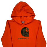 Age 14-16 Carhartt Graphic Hoodie - Large Orange Cotton