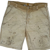 Carhartt Carpenter Shorts - 36W 10L Beige Cotton