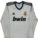 Real Madrid Adidas 2012/13 Home Long Sleeve Football Shirt - Medium White Polyester