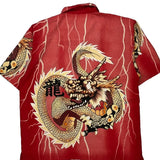 Dragon Print Ur Graphic Hawaiian Shirt - XL Red Cotton
