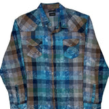 True Religion Checked Flannel Shirt - XL Blue Cotton