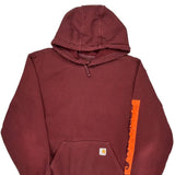 Carhartt Spellout Hoodie - XL Burgundy Cotton