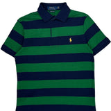 Polo By Ralph Lauren Striped Polo Shirt - Medium Green Cotton