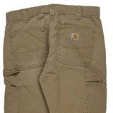 Carhartt Double Knee Carpenter Trousers - 33W 29L Khaki Cotton