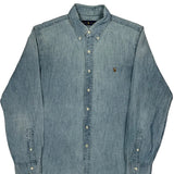 Ralph Lauren Denim Shirt - Large Light Wash Cotton