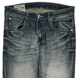 Hip Hop Black Bull Jeans - 34W 33L Blue Denim