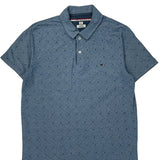 Tommy Hilfiger Slim Fit Polo Shirt - Large Blue Cotton