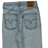 Levis Ribcage Straight Jeans - 26W US 2 Light Wash Cotton