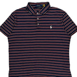 Polo By Ralph Lauren Striped Polo Shirt - Large Navy Cotton