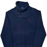 Polo By Ralph Lauren Shawl Sweater - Large Navy Cotton