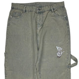 Unique Graphic Design On Pockets Unbranded Hip Hop Carpenter Pants - 36W 29L Gray Cotton