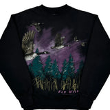 Fly Wild Hanes Graphic Sweatshirt - Medium Black Cotton Blend