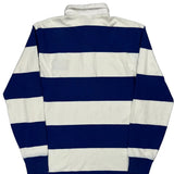 Sport-Tek Striped Rugby Shirt - Medium Blue Cotton
