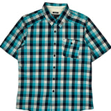 Oakley Checked Short Sleeve Shirt - Large Blue Cotton