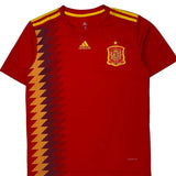 Spain National Team Adidas 2018 Home Football Shirt - Medium Red Polyester