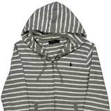 Polo By Ralph Lauren Striped Hoodie - Large Gray Cotton