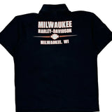 Milwaukee Harley Davidson Polo Shirt - Large Black Cotton
