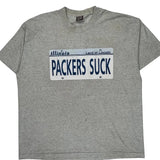 Packers Suck Fruit Of The Loom Graphic T-Shirt - 2XL Gray Cotton Blend