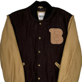 Eastfield College Varsity Jacket - Large Beige Wool Blend