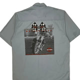 American Champion Motorcycles Harley Davidson Graphic Short Sleeve Shirt - Large Gray Cotton