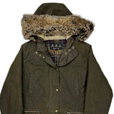 Barbour Wax Parka - Large Green Cotton