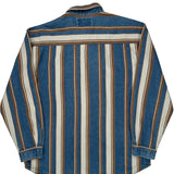 Levis Striped Denim Shirt - Large Blue Cotton