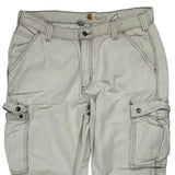 Carhartt Cargo Trousers - 34W 30L Cream Cotton