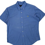 Ralph Lauren Short Sleeve Shirt - Large Blue Cotton