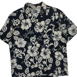 Quiksilver Floral Hawaiian Shirt - XL Black & White Cotton