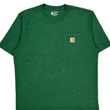 Carhartt T-Shirt - Large Green Cotton