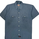 Dickies Short Sleeve Shirt - Medium Blue Cotton Blend