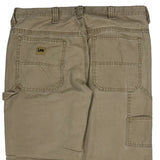 Lee Carpenter Trousers - 36W 30L Beige Cotton Blend