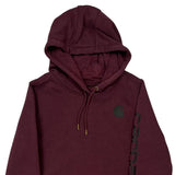 Carhartt Hoodie - Small Burgundy Cotton Blend