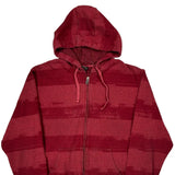 Oakley Striped Hoodie - Medium Red Cotton Blend