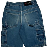 Age 10 Fubu Cargo Denim Shorts - 26W 9L Blue Cotton