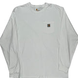 Carhartt Long Sleeve T-Shirt - 2XL White Cotton