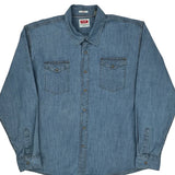 Wrangler Denim Shirt - 2XL Blue Cotton