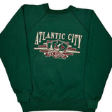 Made In USA Hanes Atlantic City Sweatshirt - Medium Green Cotton Blend