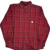 Carhartt Checked Flannel Shirt - XL Red Cotton