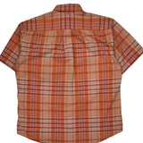 Tommy Hilfiger Checked Short Sleeve Shirt - Large Orange Cotton